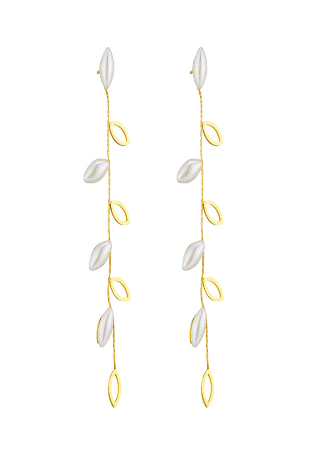 Korean Leaf Drop Earrings- 18K Gold Plated