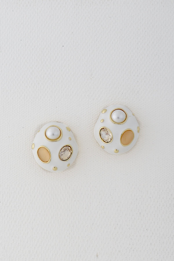 Starry Blanc White Earrings