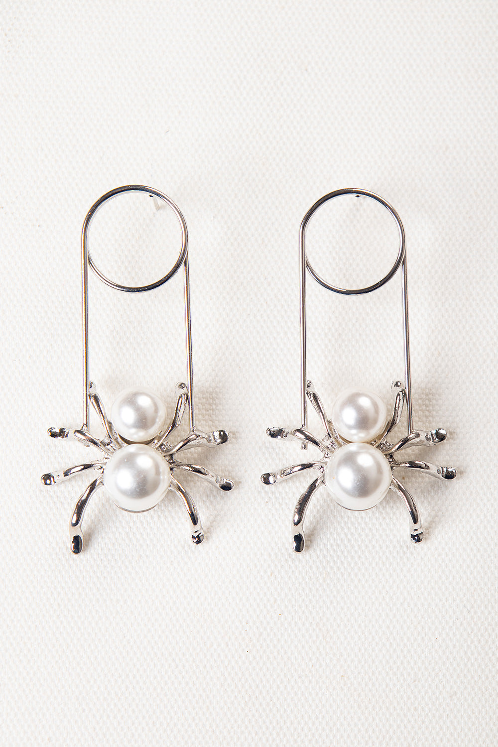 Spider Danglers Earrings- Silver Plated