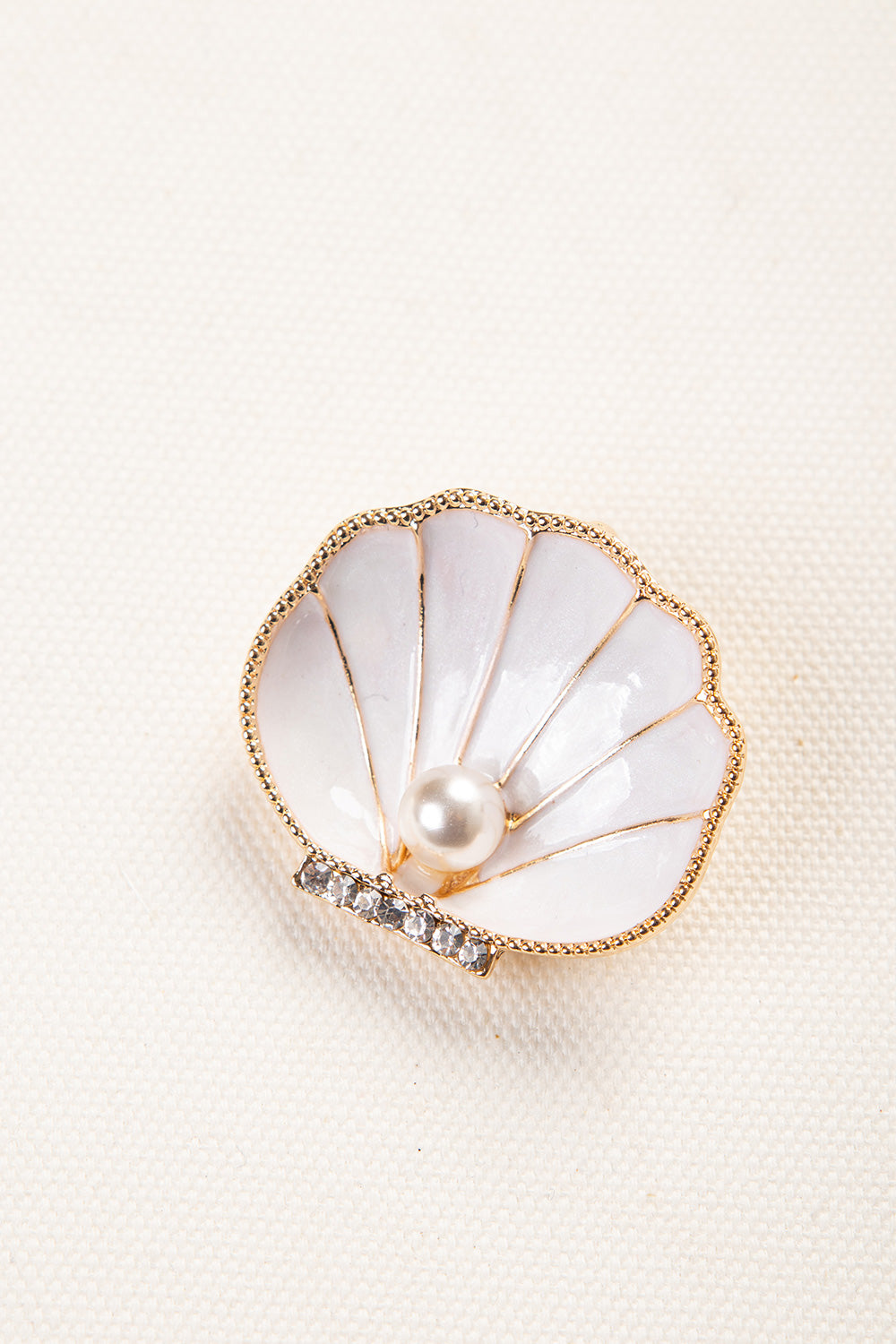 Beach Shell Brooch - White