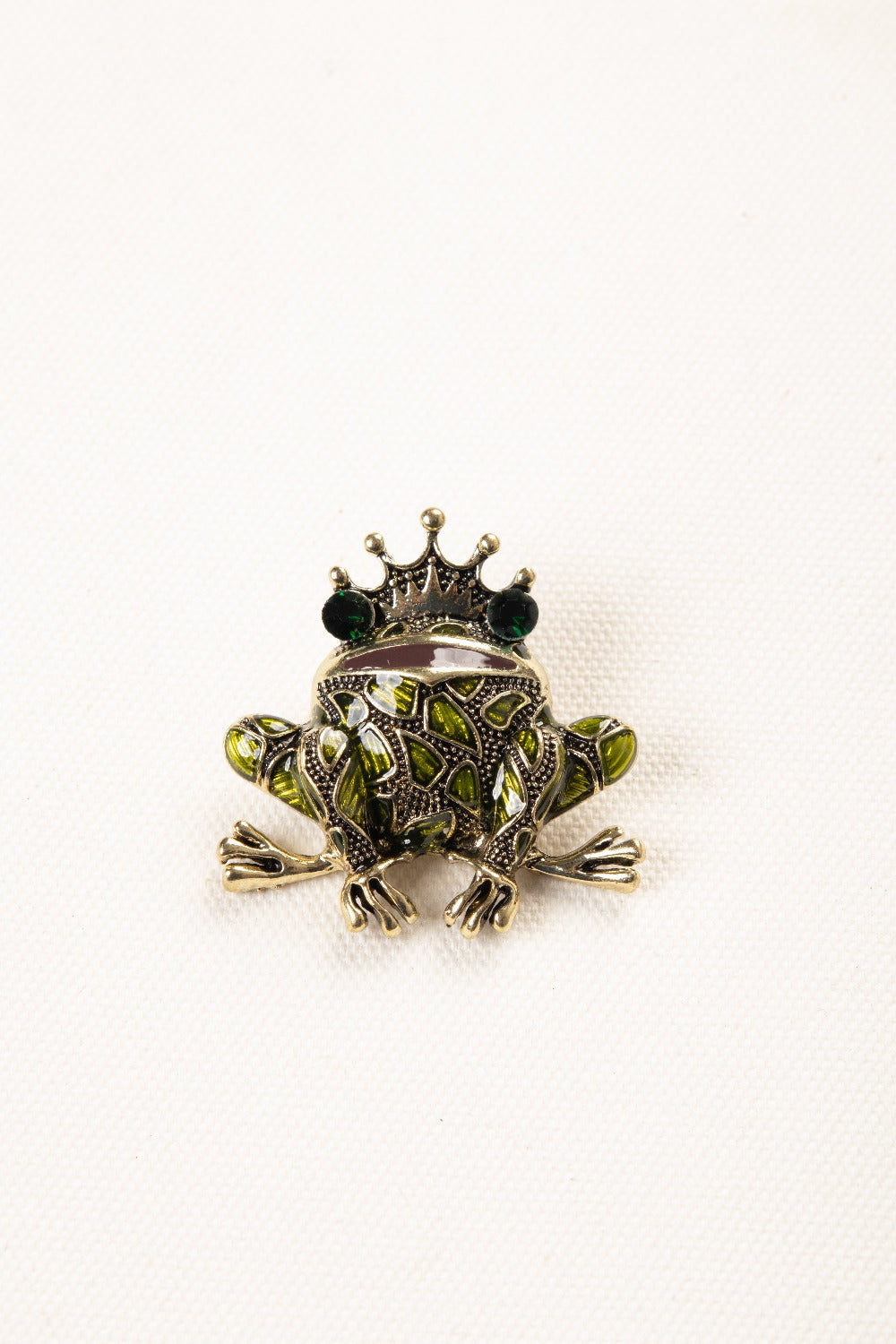 Funny Frog  Brooch- Dark Green