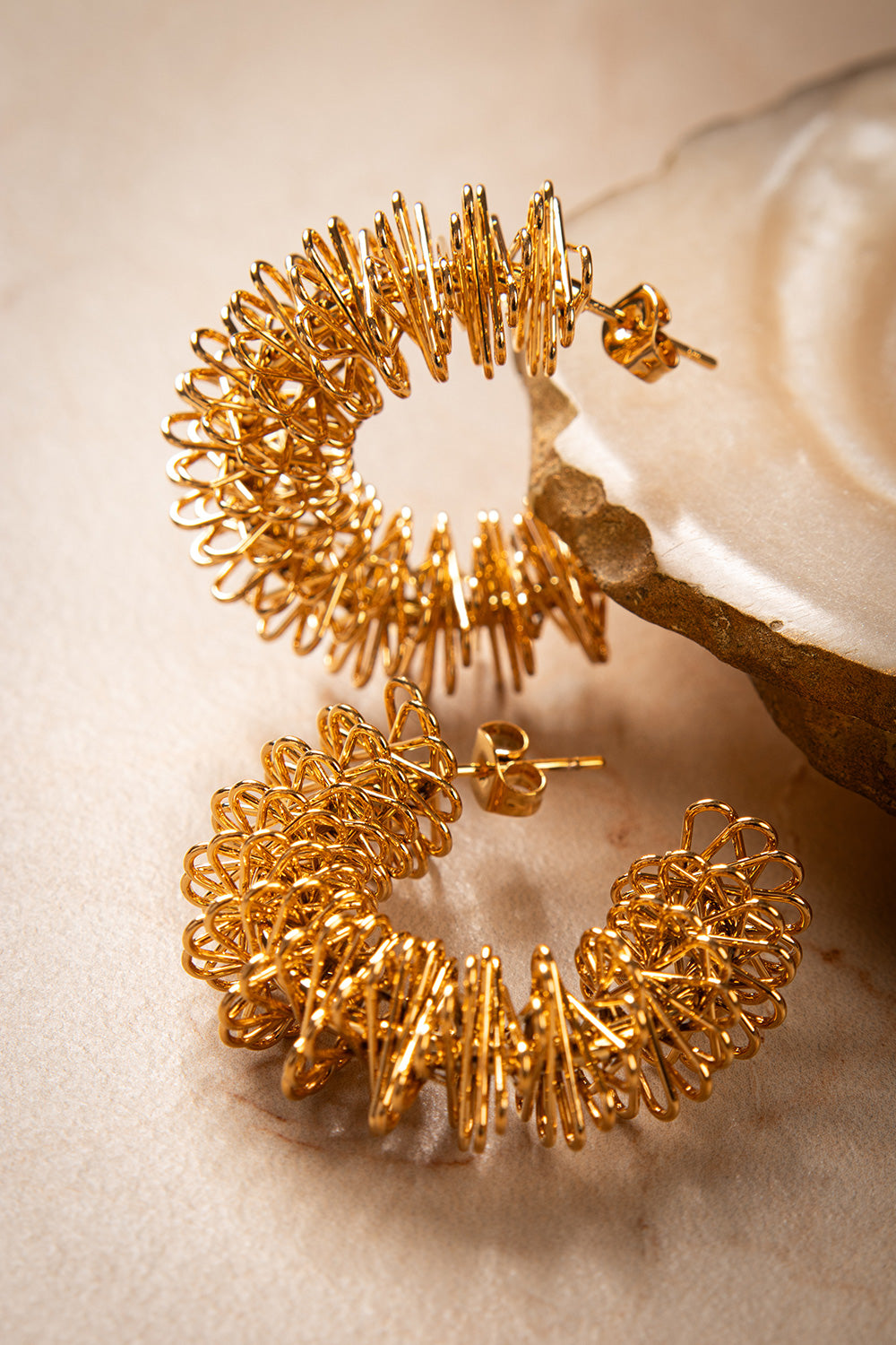 Glam Hoops Earrings- 18K Gold Plated