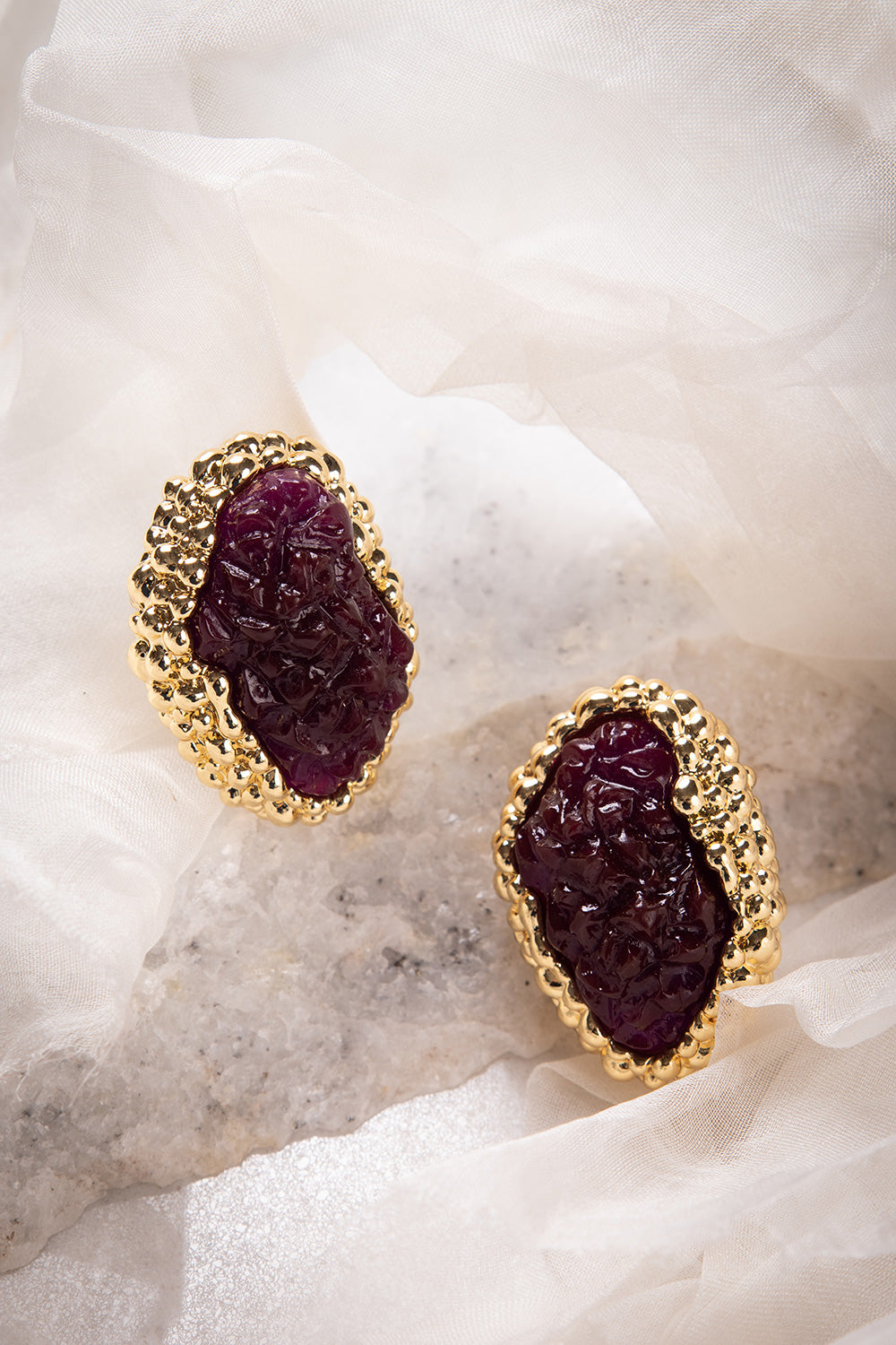 Purple Majesty Earrings- 18K Gold Plated