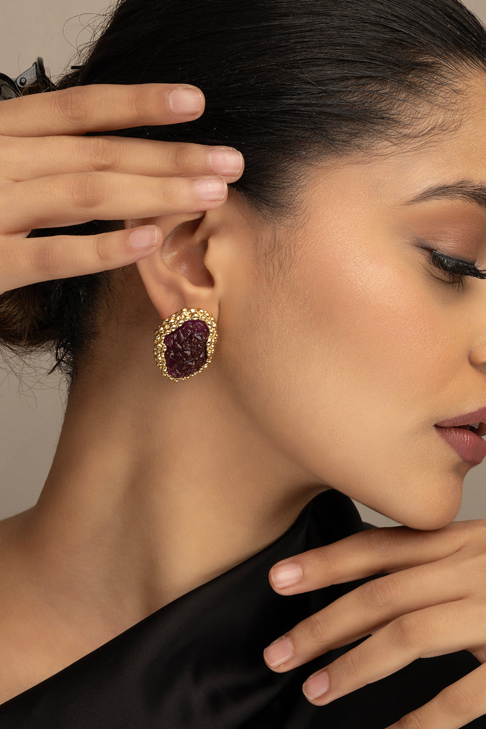 Purple Majesty Earrings- 18K Gold Plated