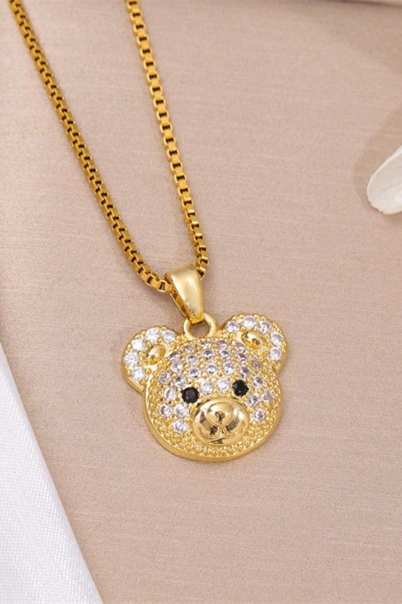 Bear Panda Charm Necklace- 18K Gold Plated