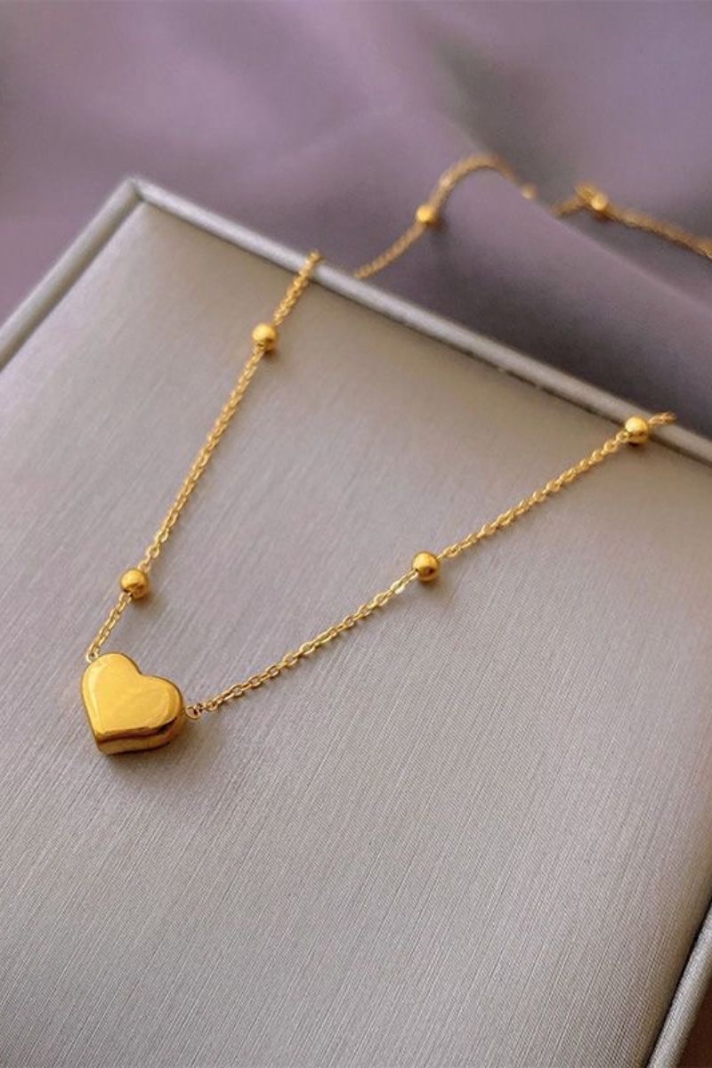 Heart Embrace Pendant Necklace- 18K Gold Plated