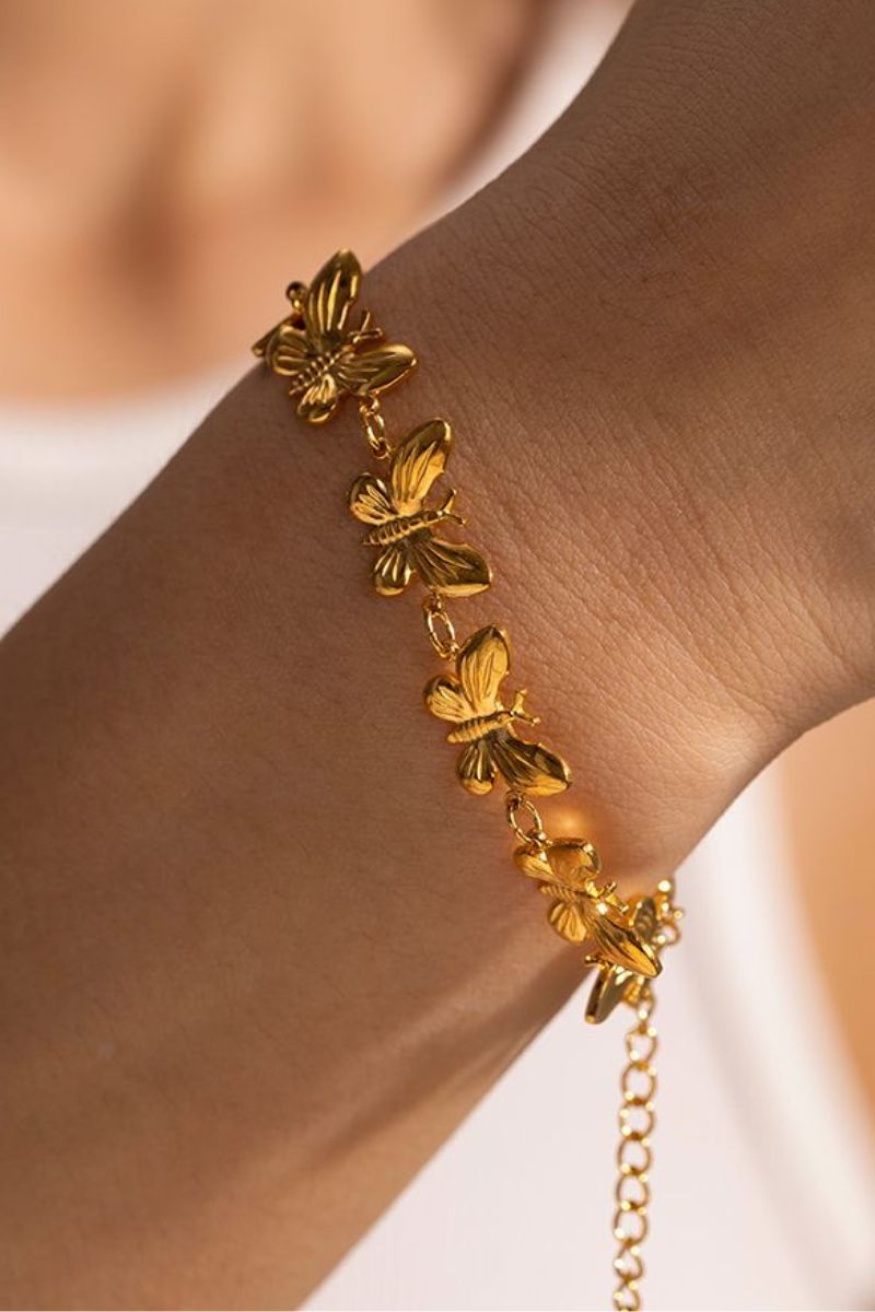 Golden Wings Butterfly Bracelet- 18K Gold Plated