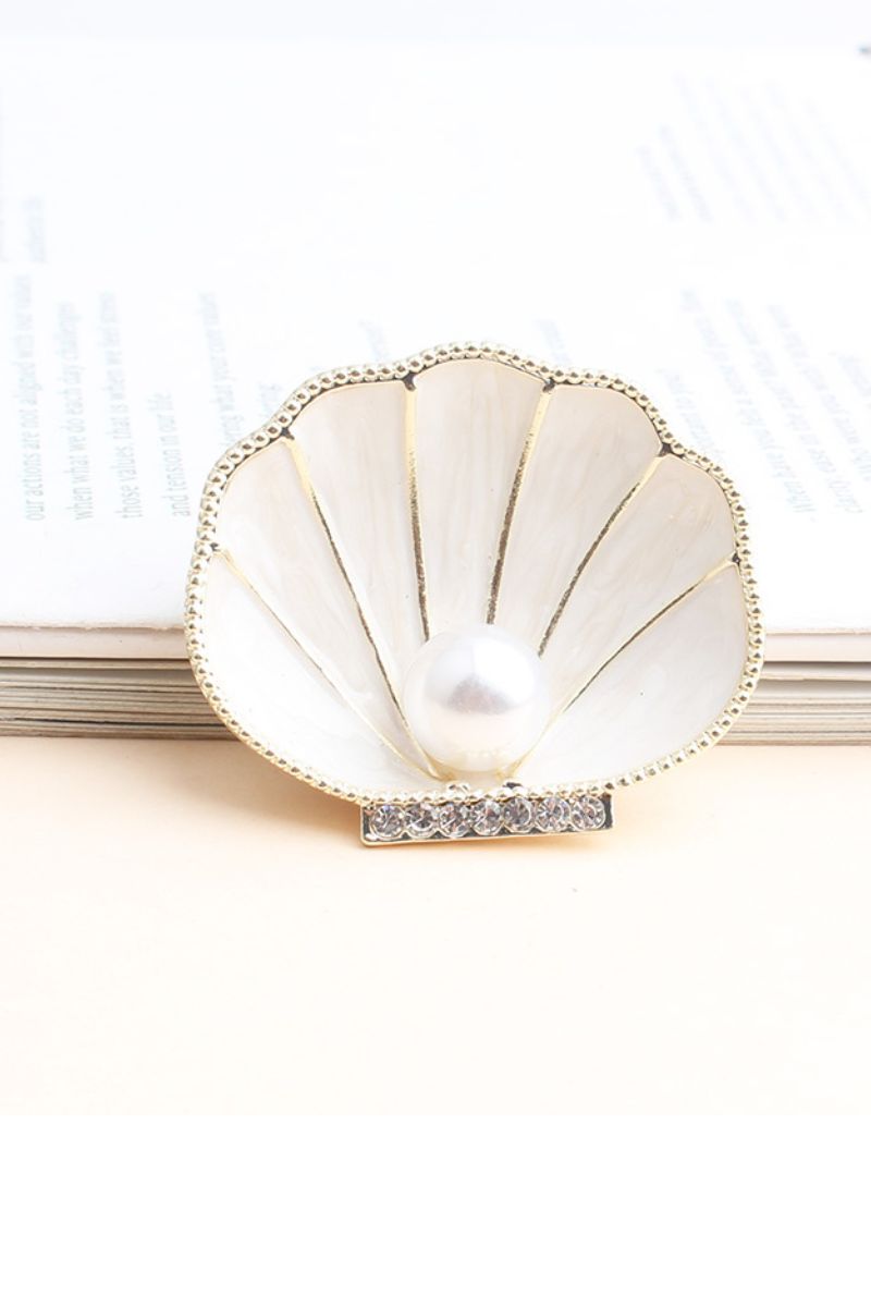 Beach Shell Brooch - White