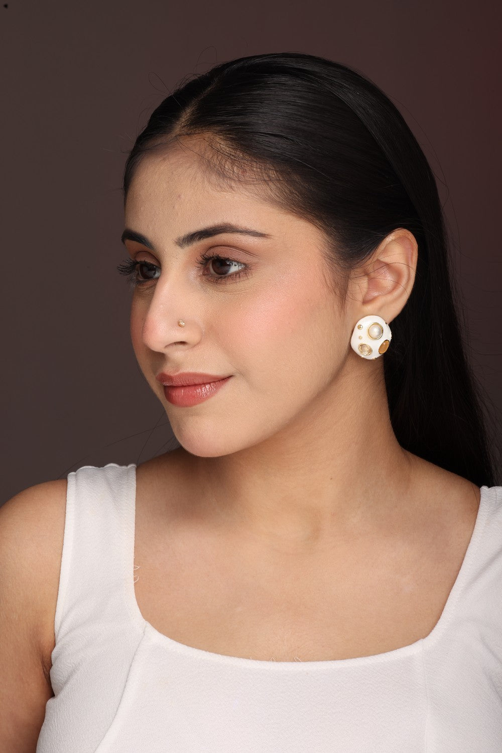 Starry Blanc White Earrings